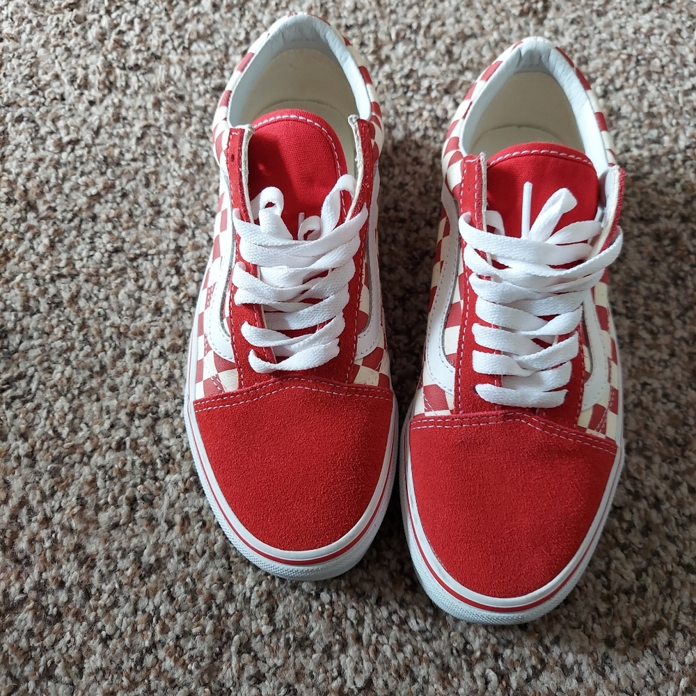 Red checker Vans